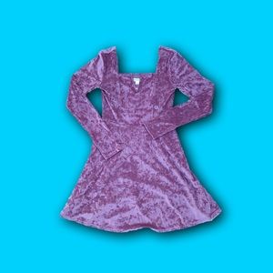 Aeropostale Solid V-Wire Velvet Fit & Flare Dress